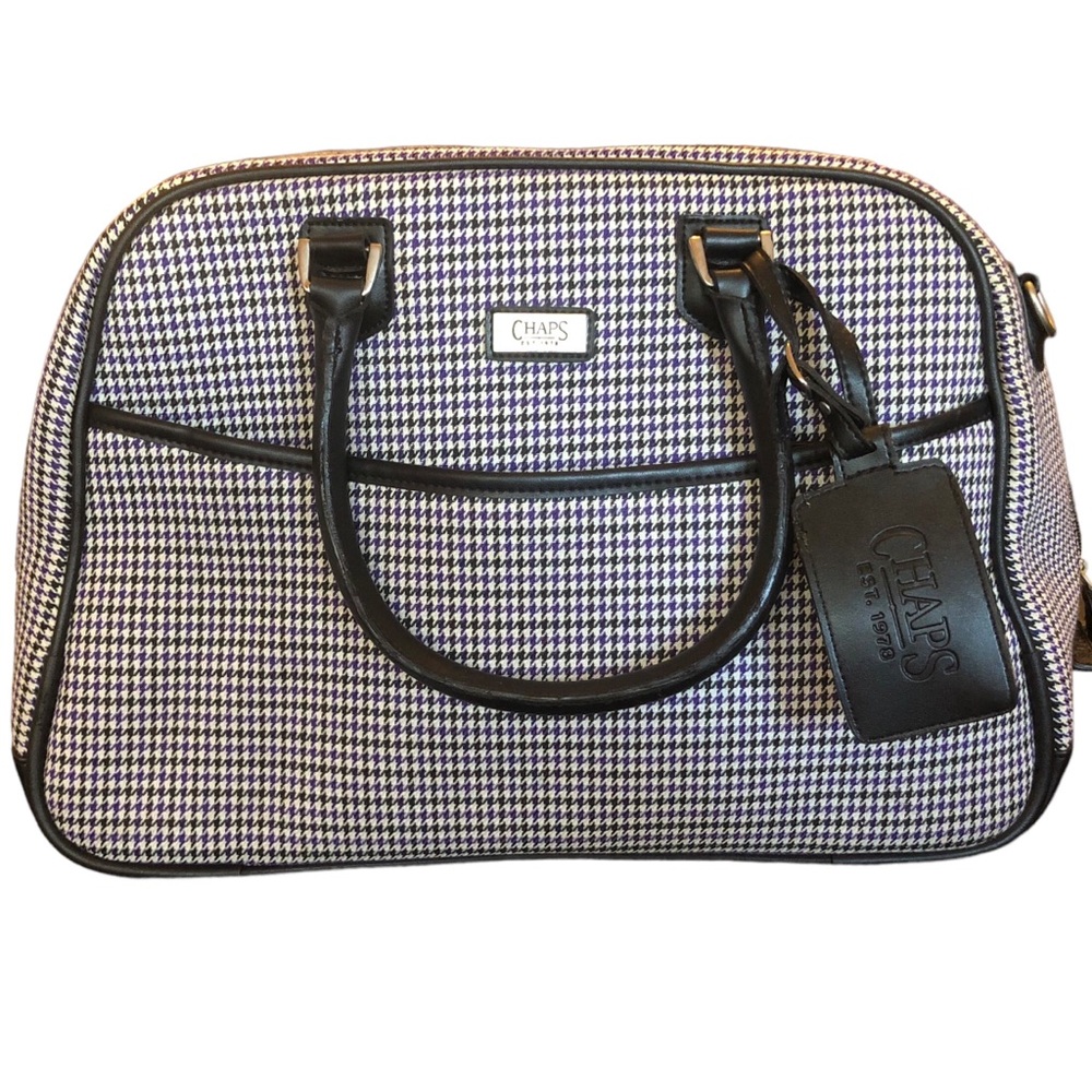 Chaps Black and Purple Overnight Travel Bag